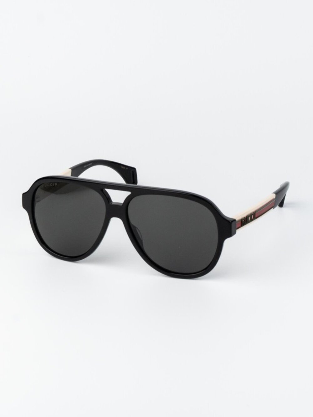 Gucci Men Sunglasses Black White Grey Pilot GG0463S 002 NEW AUTHENTIC - Picture 4 of 10